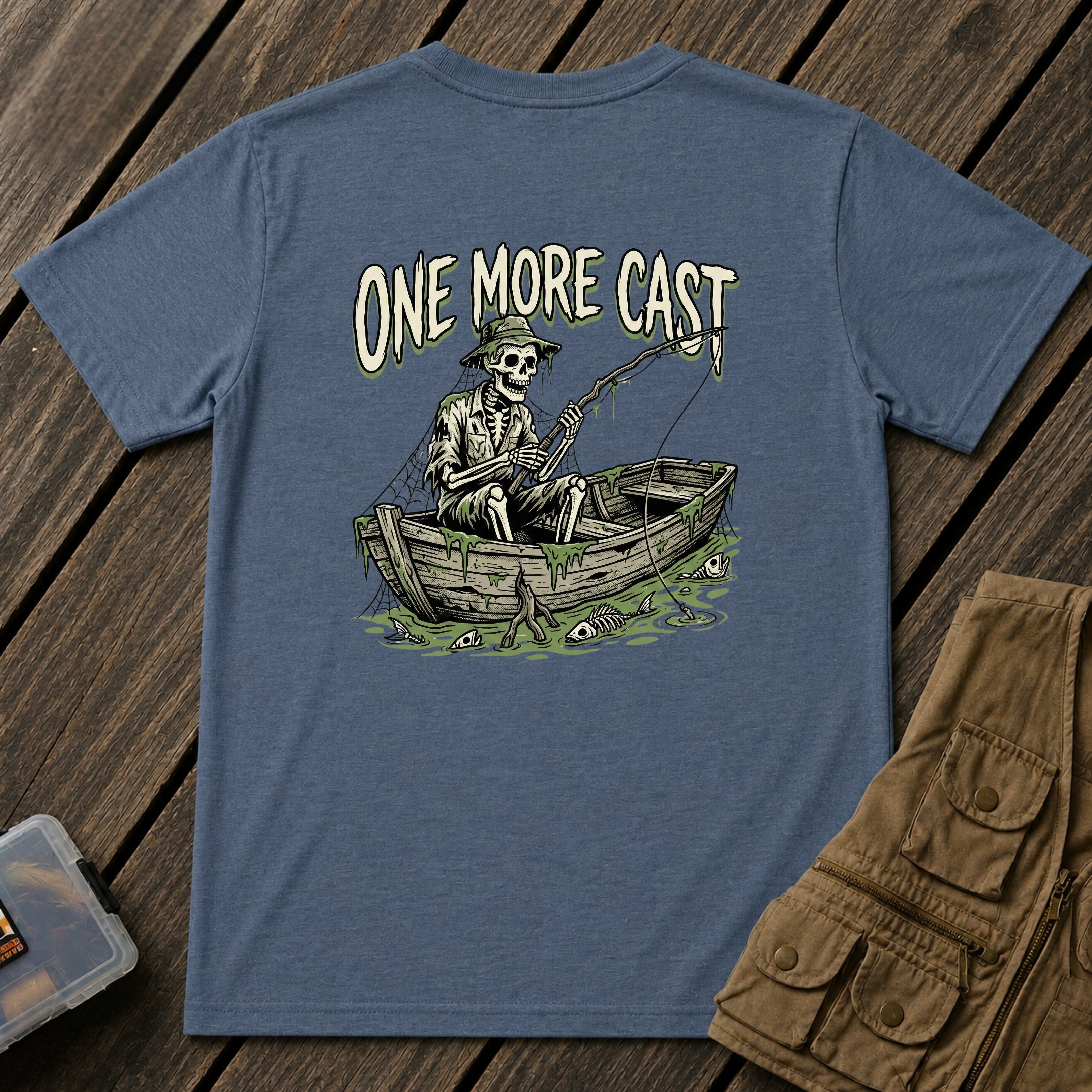 One More Cast Skeleton Back Design