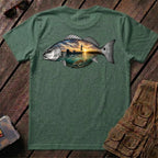 🐟Redfish Sunset Fishing Shirt Back Design