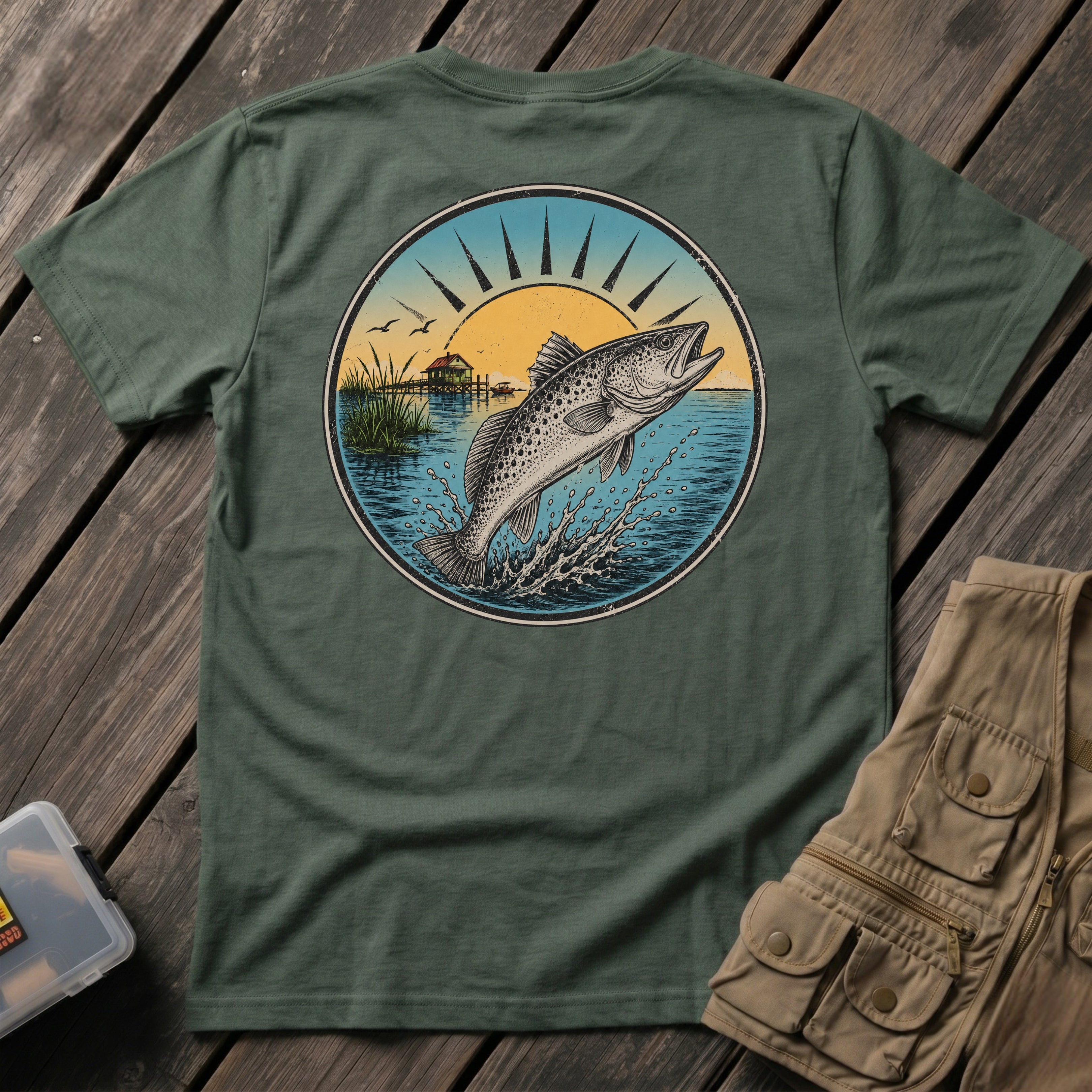 🐟Trout in Morning Sun Aqua_Back Design