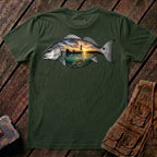 🐟Redfish Sunset Fishing Shirt Back Design