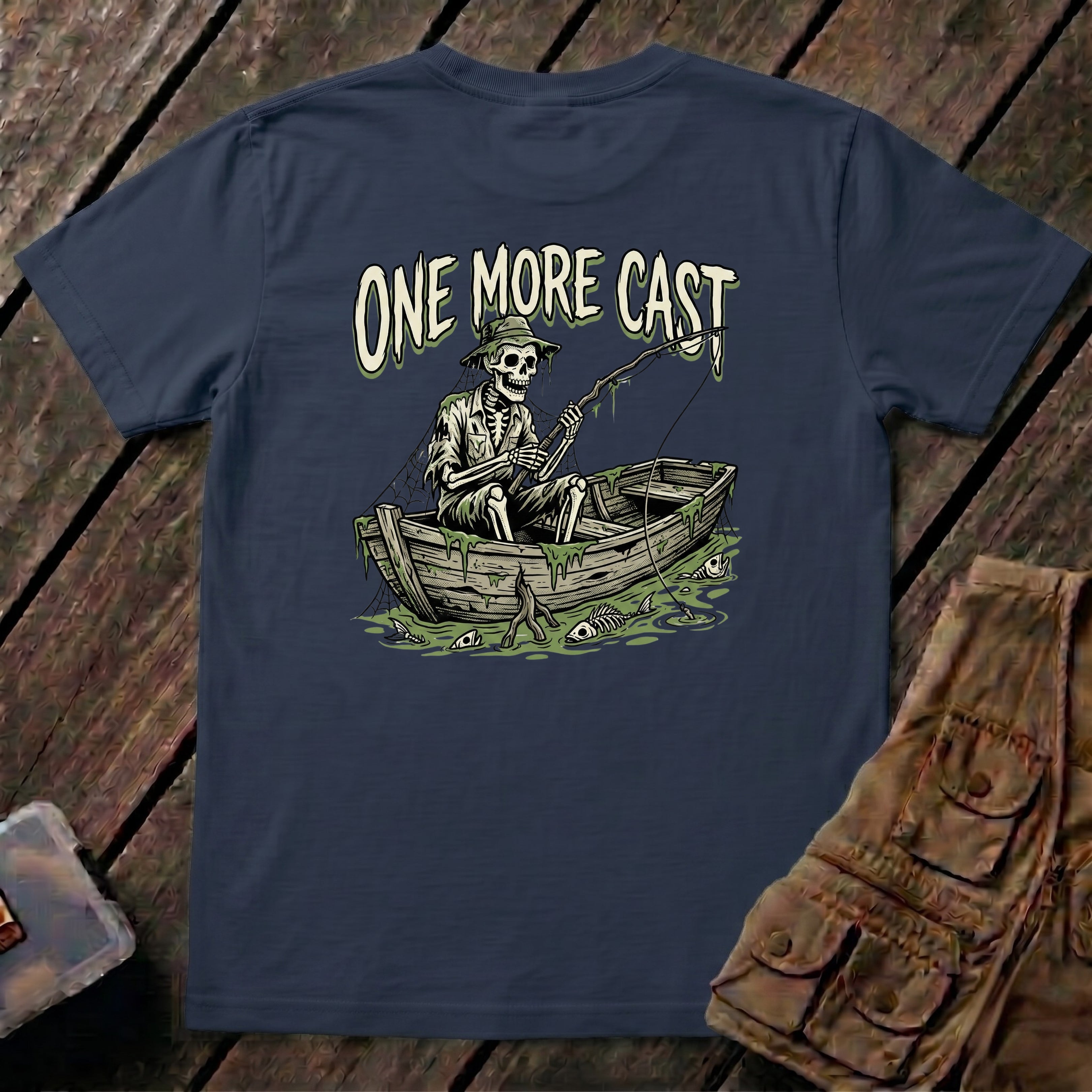 One More Cast Skeleton Back Design