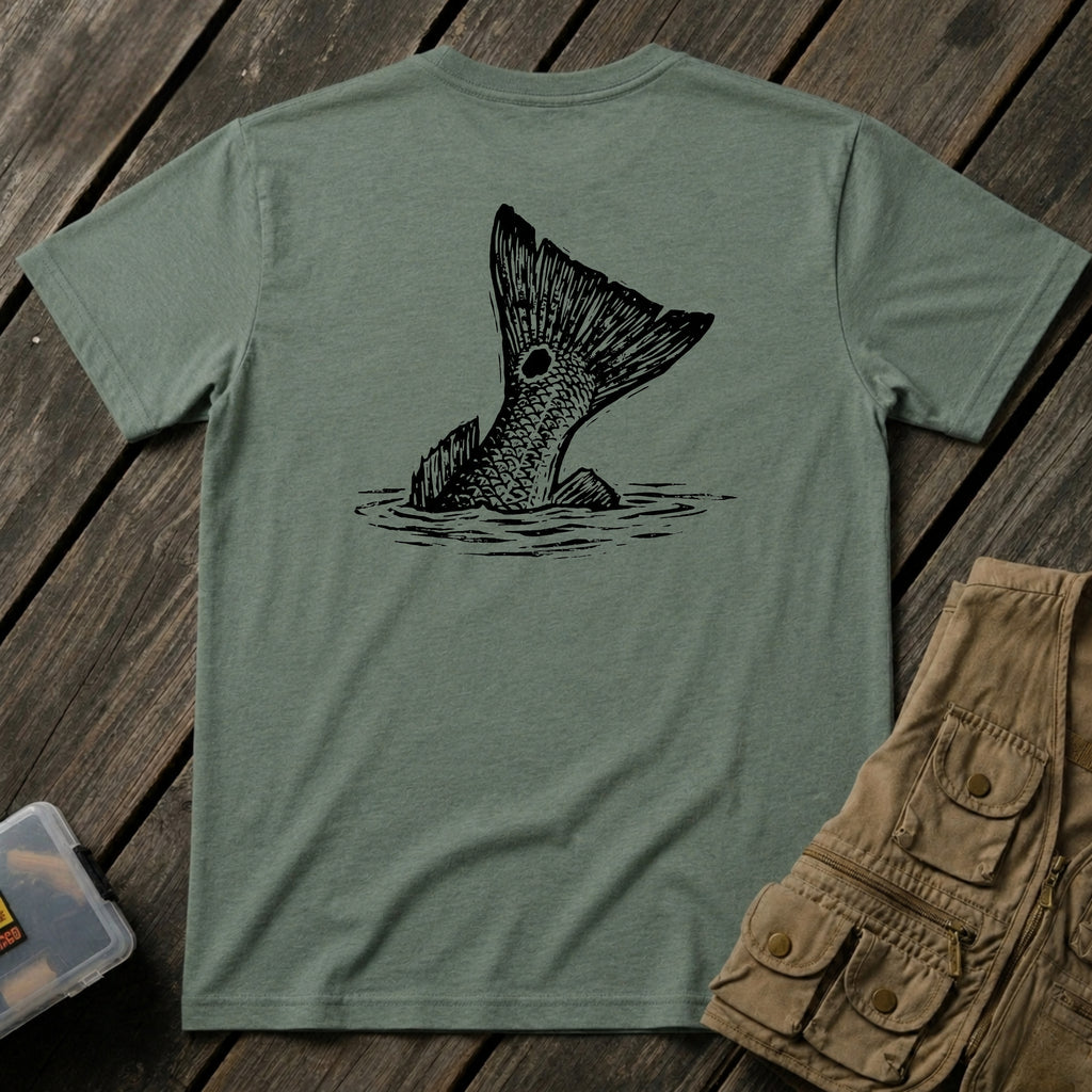 🐟Redfish Tailing Black & White Back Design