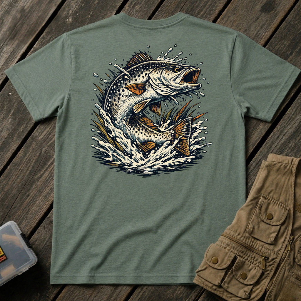 🐟Jumping Speckled Trout Back Design