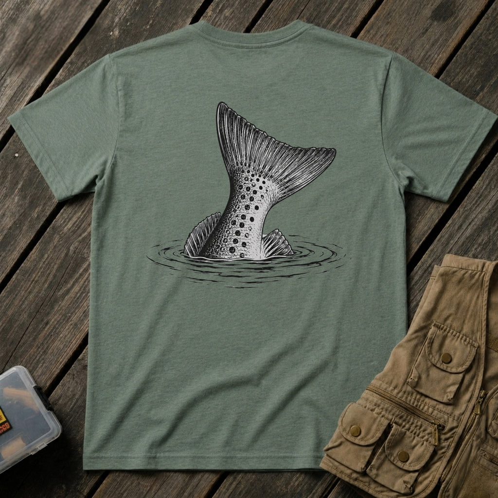 🐟Speckled Trout Tailing Black & White Back Design