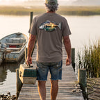 🐟Redfish Sunset Fishing Shirt Back Design