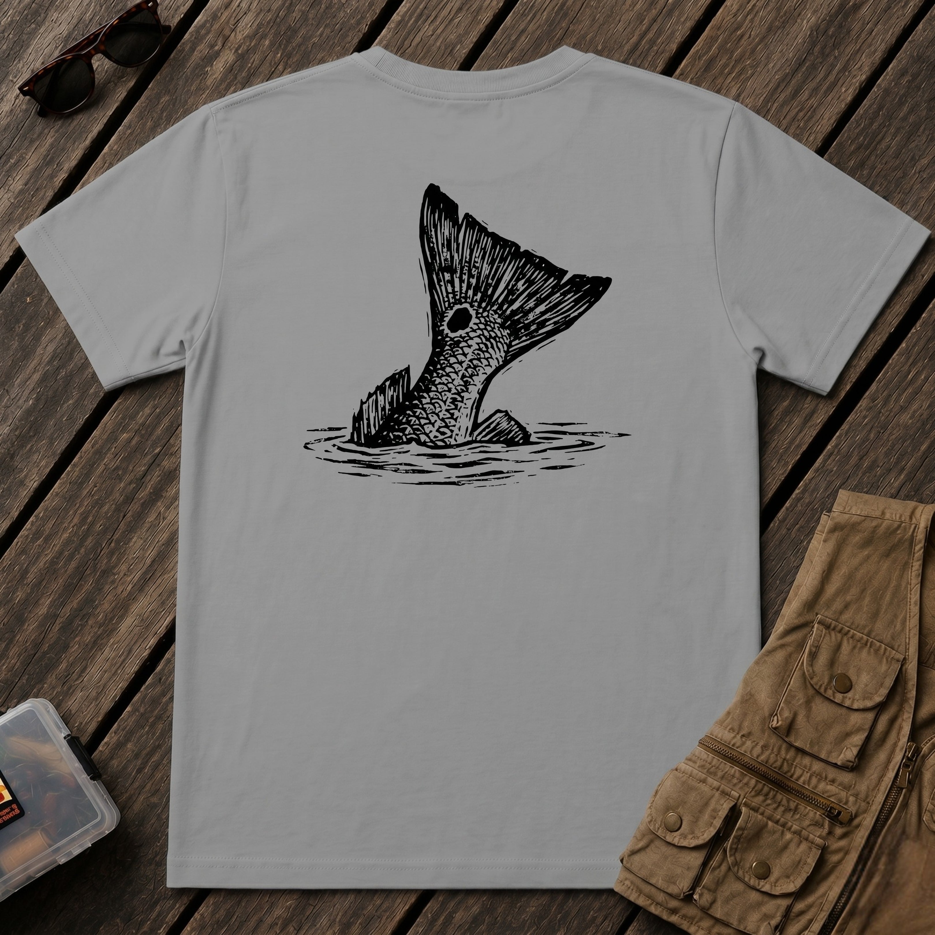🐟Redfish Tailing Black & White Back Design