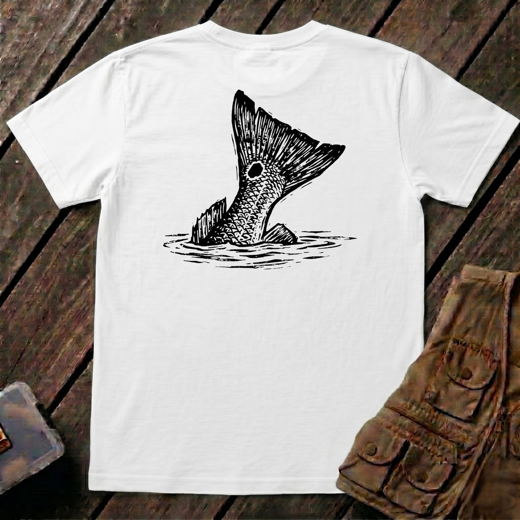🐟Redfish Tailing Black & White Back Design