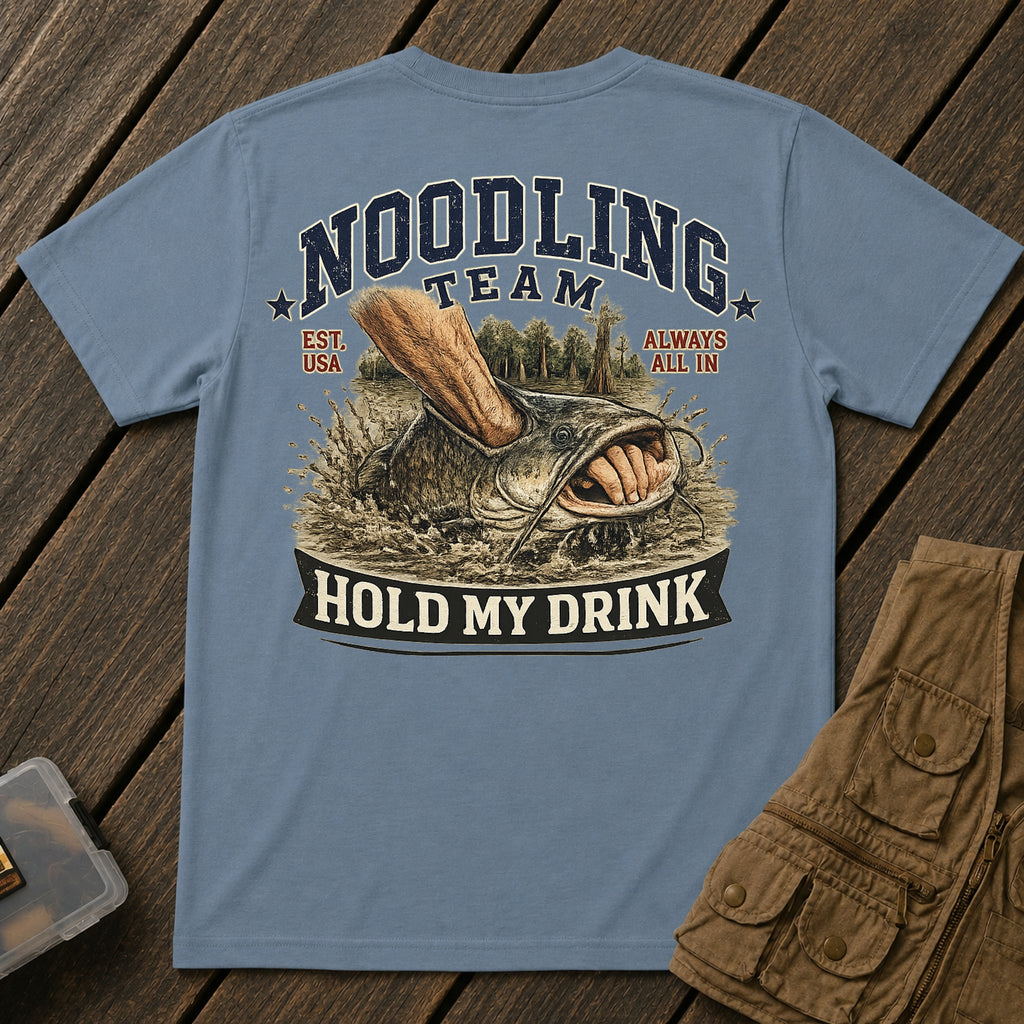 🐟Noodling Team Hold My Drink Back Design