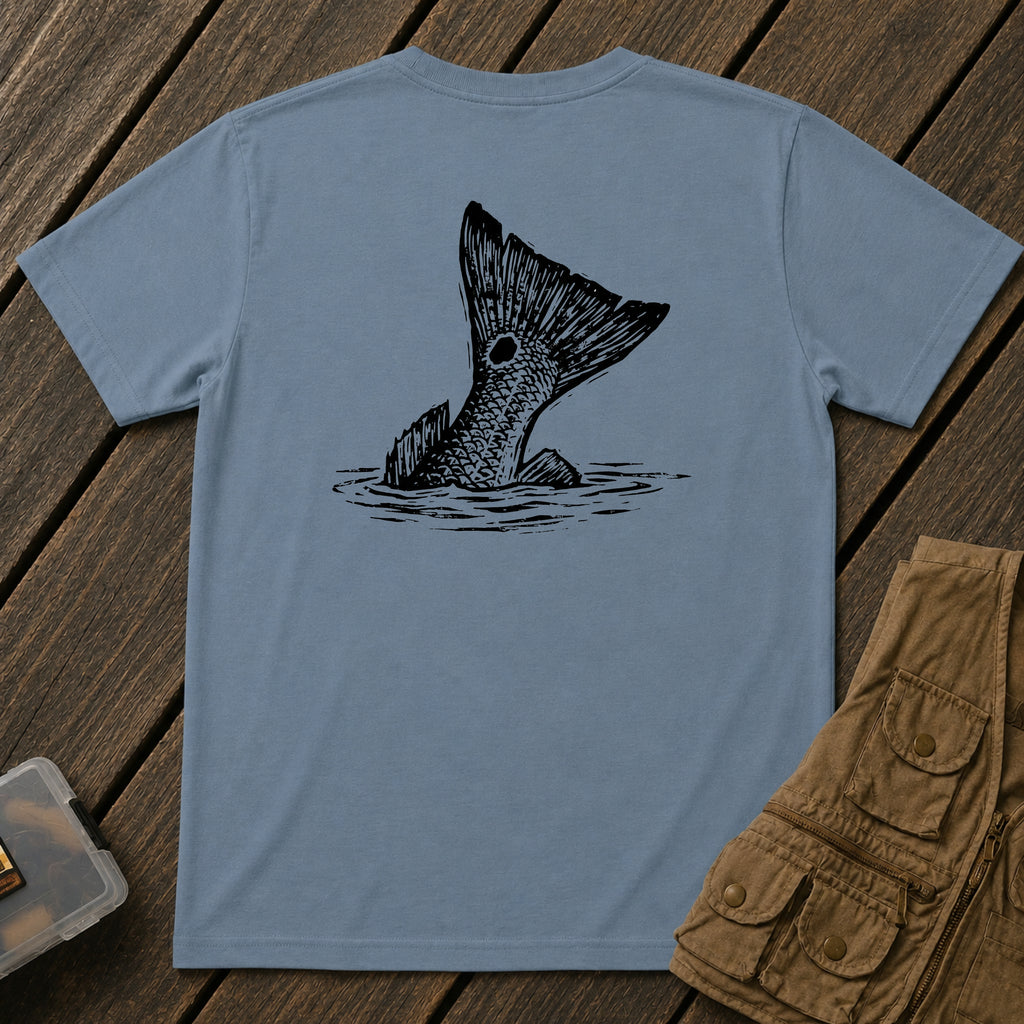 🐟Redfish Tailing Black & White Back Design